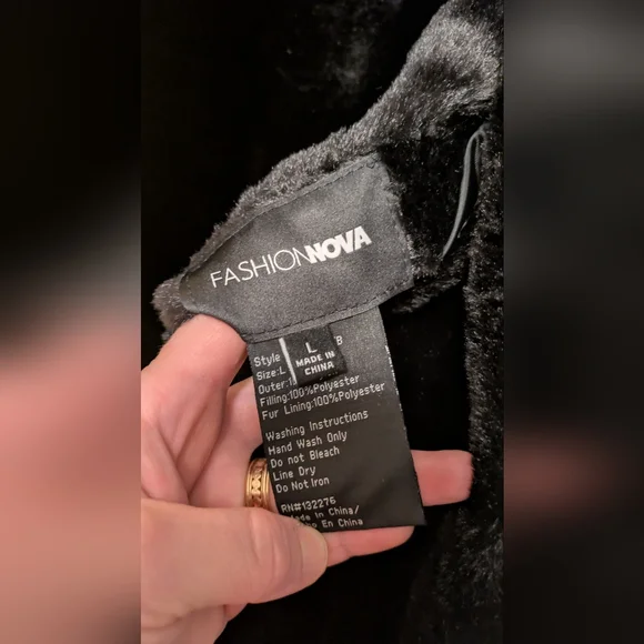 Fashion Nova Black Faux Fur Reversible Jacket - Picture 8 of 8